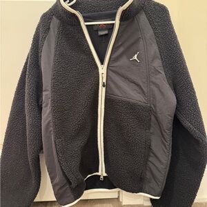 Jordan Black and Gray Fleece/Sherpa Jacket